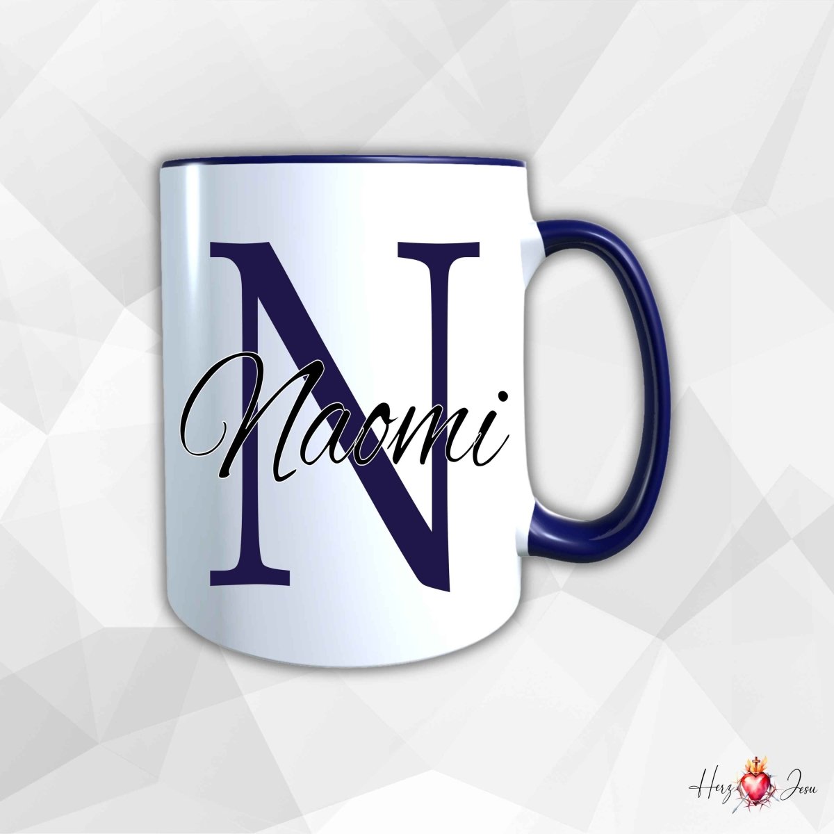 Personalisierte Keramik Tasse mit deinem Namen_0017T - Herz Jesu