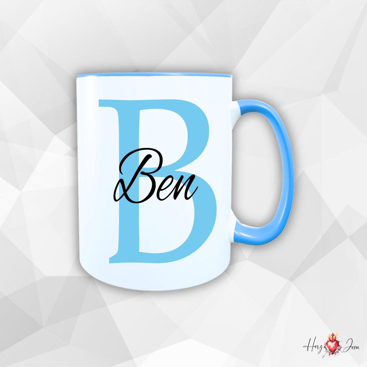 Personalisierte Keramik Tasse mit deinem Namen_0017T - Herz Jesu