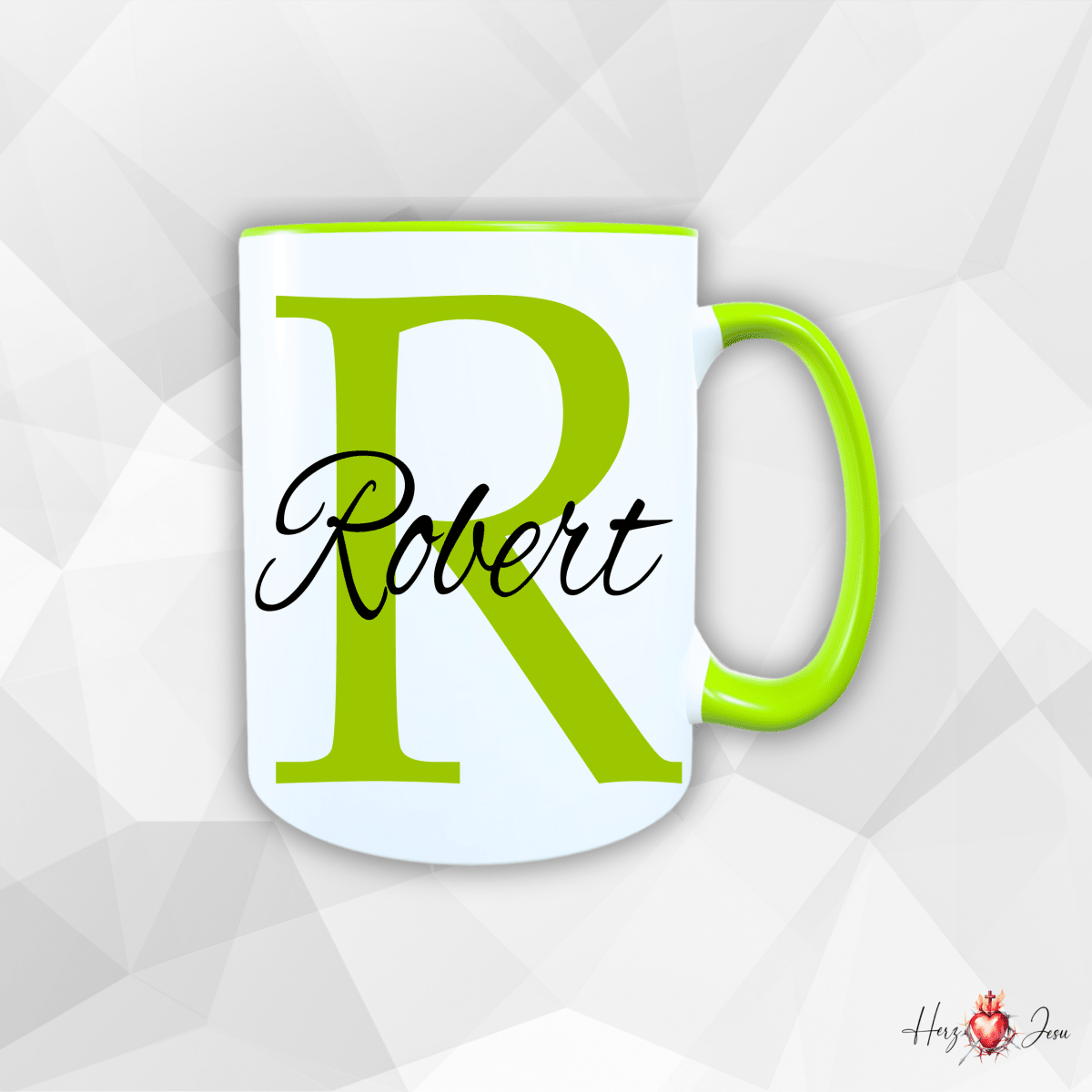 Personalisierte Keramik Tasse mit deinem Namen_0017T - Herz Jesu