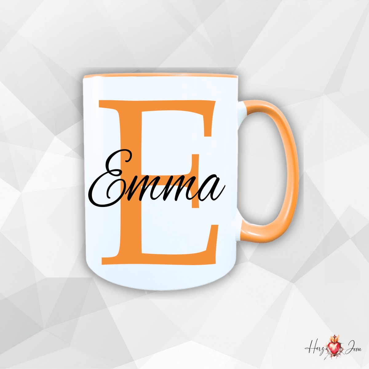 Personalisierte Keramik Tasse mit deinem Namen_0017T - Herz Jesu