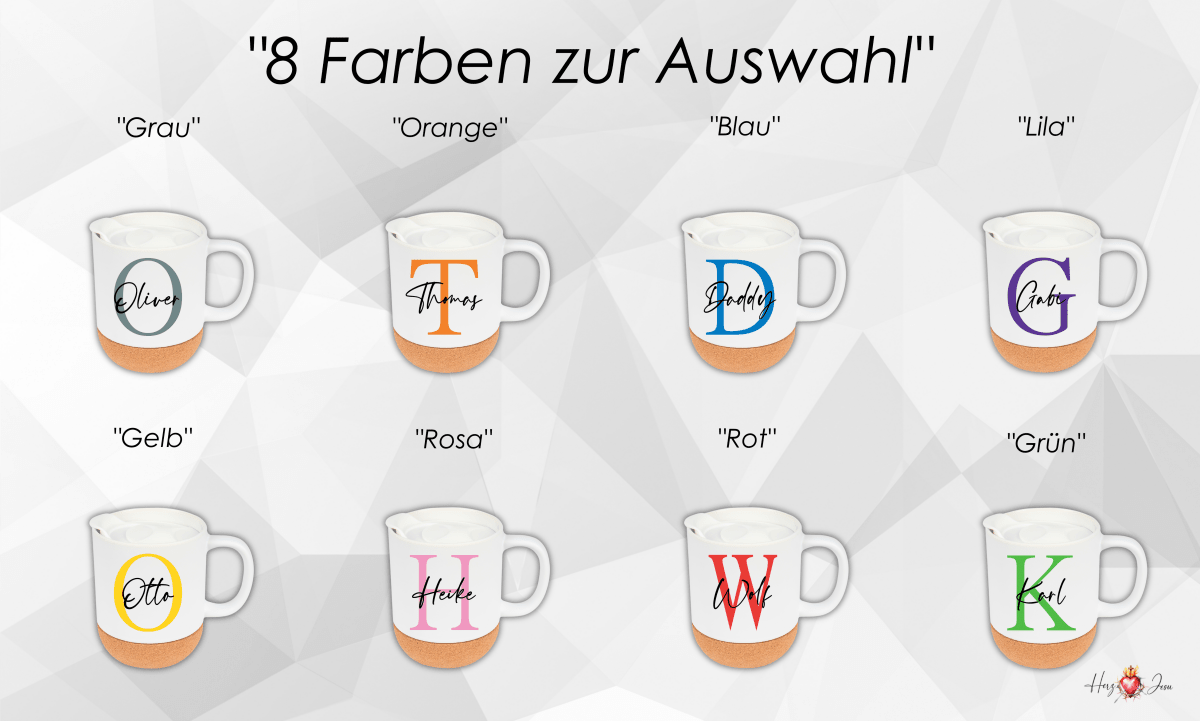 Personalisierte Keramik Tasse mit deinem Namen_0045T - Herz Jesu
