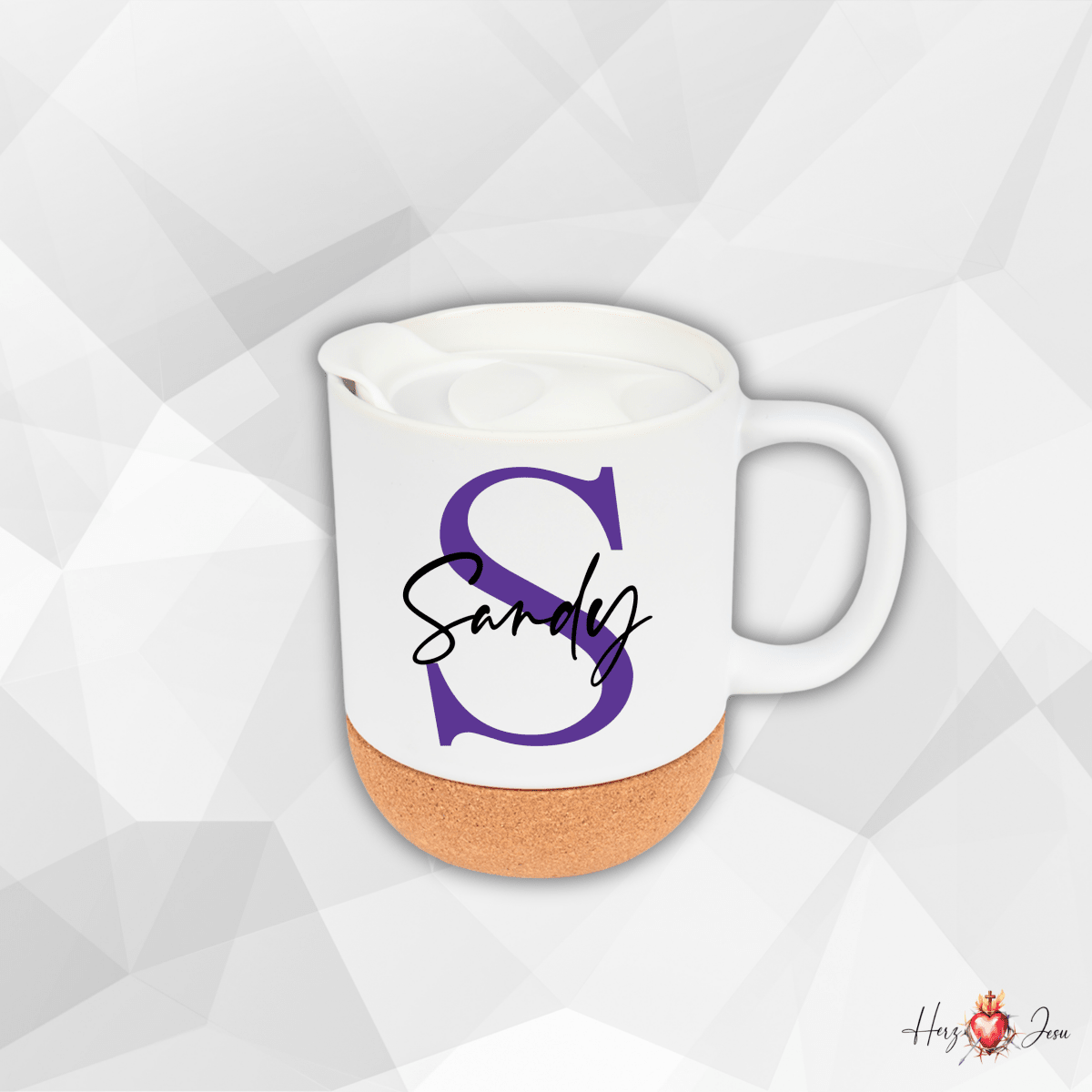 Personalisierte Keramik Tasse mit deinem Namen_0045T - Herz Jesu