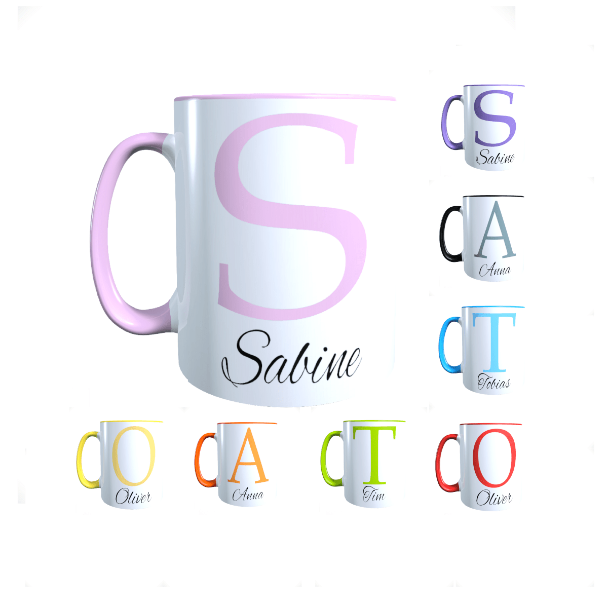 Personalisierte Keramik Tasse mit deinem Namen_0051T - Herz Jesu