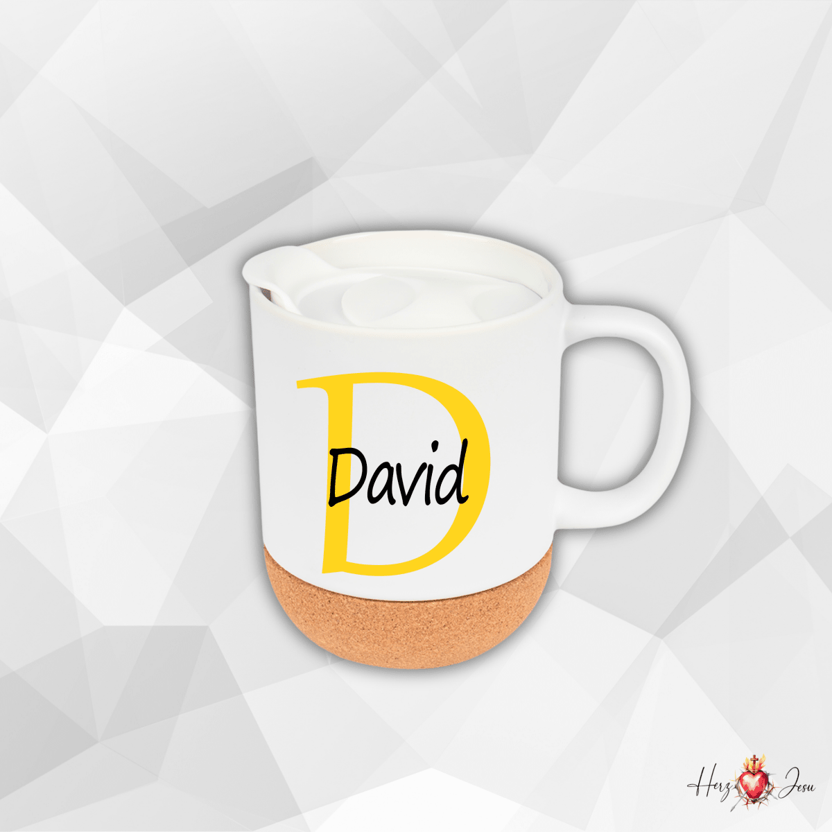 Personalisierte Keramik Tasse mit deinem Namen_0071T - Herz Jesu