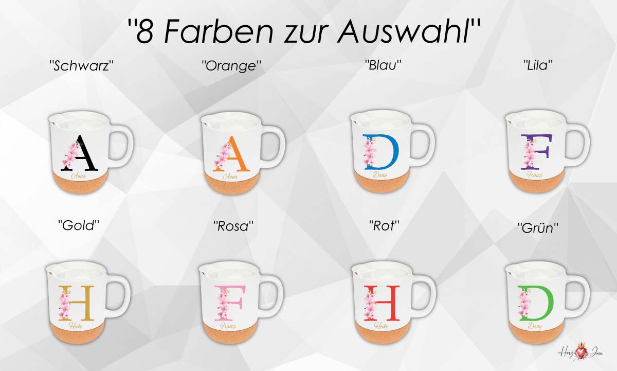Personalisierte Keramik Tasse mit deinem Namen_0077T - Herz Jesu