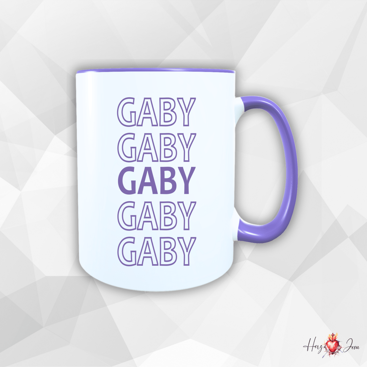 Personalisierte Keramik Tasse mit deinem Namen_0082T - Herz Jesu