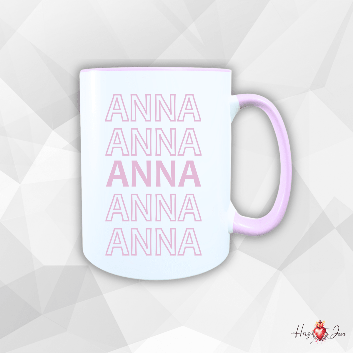 Personalisierte Keramik Tasse mit deinem Namen_0082T - Herz Jesu