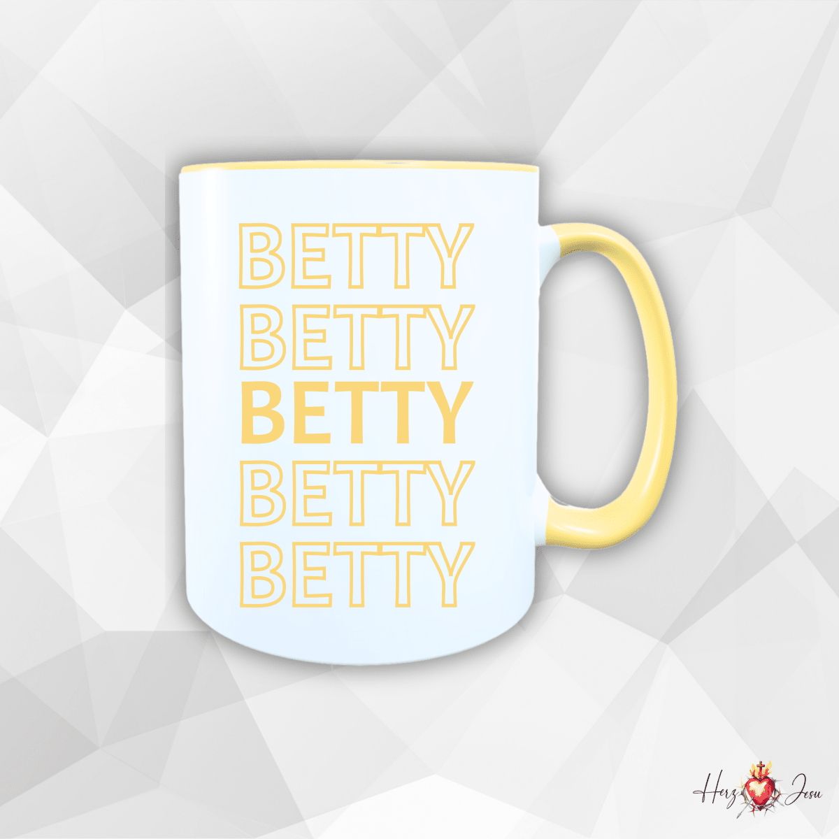 Personalisierte Keramik Tasse mit deinem Namen_0082T - Herz Jesu