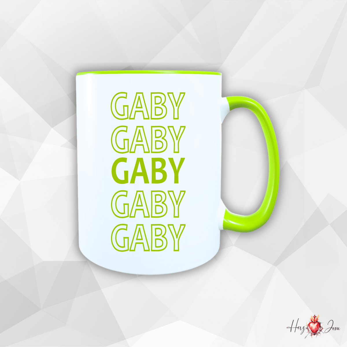 Personalisierte Keramik Tasse mit deinem Namen_0082T - Herz Jesu