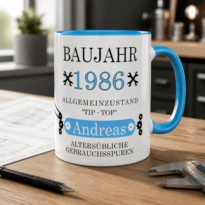 Personalisierte Keramik Tasse mit deinem Namen Baujahr_0021T - Herz Jesu