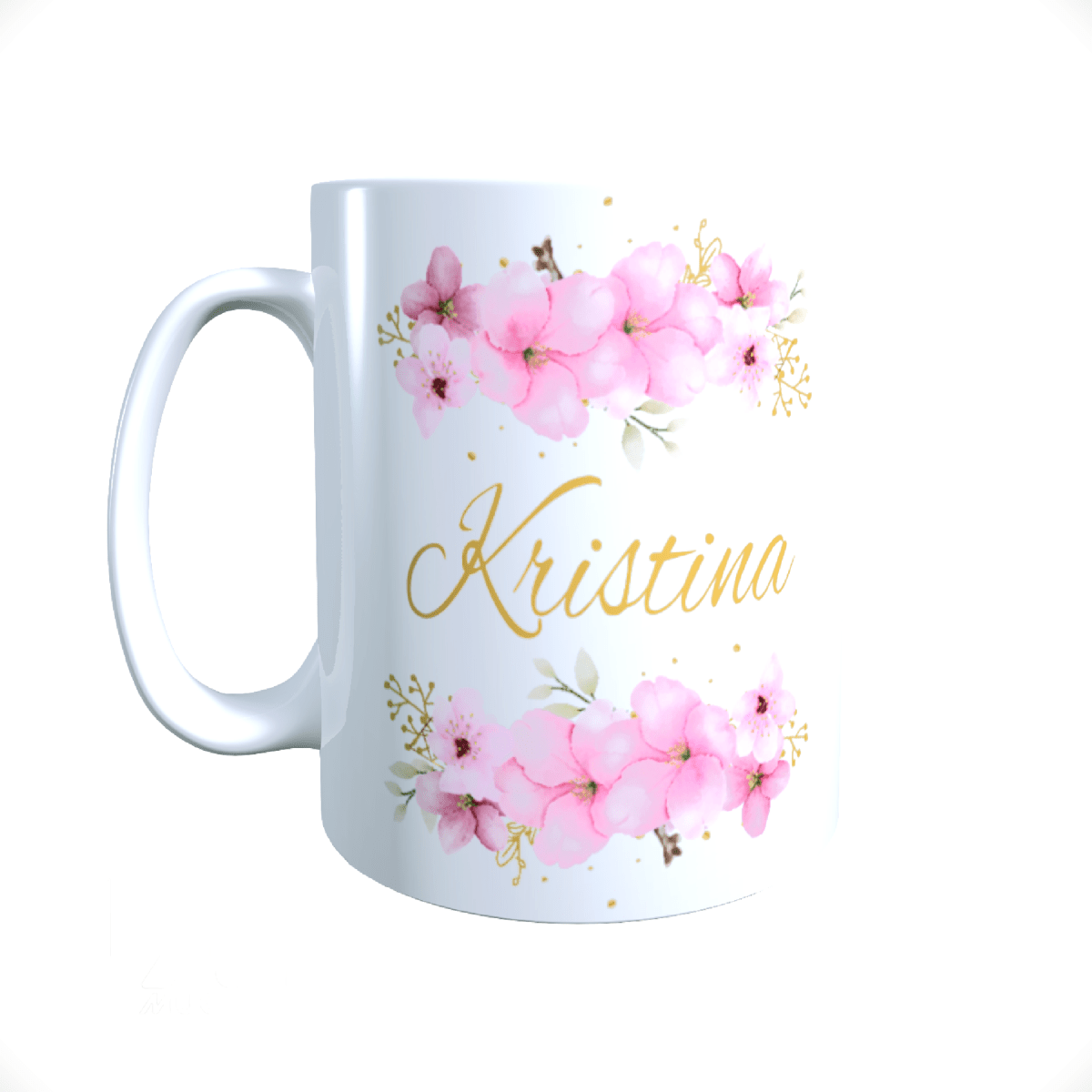 Personalisierte Keramik Tasse mit deinem Namen Blumen Motiv_0036T - Herz Jesu
