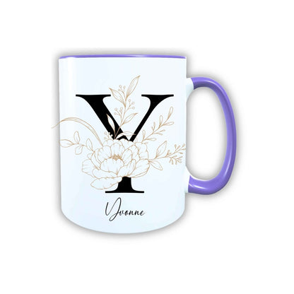 Personalisierte Keramik Tasse mit deinem Namen Blumen Motiv_0105T - Herz Jesu