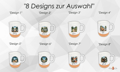 Personalisierte Keramik Tasse mit deinem Namen Camping_0072T - Herz Jesu