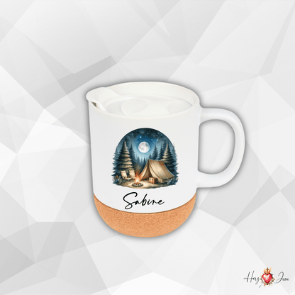 Personalisierte Keramik Tasse mit deinem Namen Camping_0072T - Herz Jesu