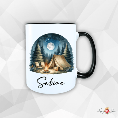 Personalisierte Keramik Tasse mit deinem Namen Outdoor Camping_0058T - Herz Jesu