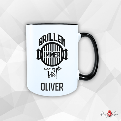 Personalisierte Keramik Tasse mit deinem Namen Outdoor Camping_0081T - Herz Jesu