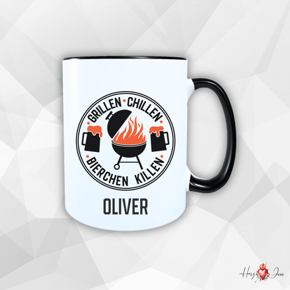 Personalisierte Keramik Tasse mit deinem Namen Outdoor Camping_0081T - Herz Jesu