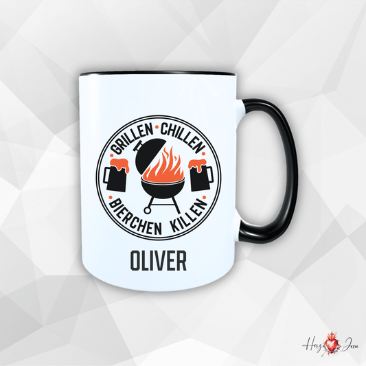 Personalisierte Keramik Tasse mit deinem Namen Outdoor Camping_0081T - Herz Jesu