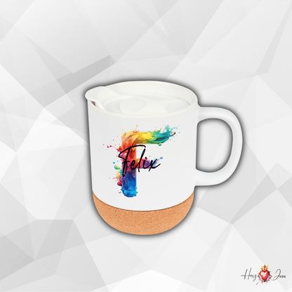 Personalisierte Keramik Tasse mit deinem Namen_Regenbogen_0031T - Herz Jesu