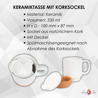 Personalisierte Keramik Tasse mit deinem Namen Weihnachtstasse_0099T - Herz Jesu