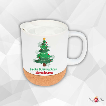 Personalisierte Keramik Tasse mit deinem Namen Weihnachtstasse_0102T - Herz Jesu