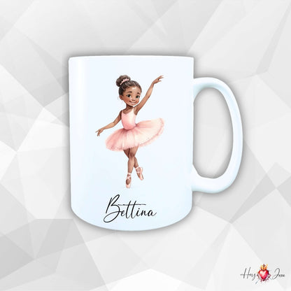 Personalisierte Keramik Tasse mit Namen – Ballerina Motiv | Geschenkidee für Kinder & Schulanfänger_0086T - Herz Jesu