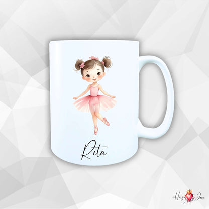 Personalisierte Keramik Tasse mit Namen – Ballerina Motiv | Geschenkidee für Kinder & Schulanfänger_0086T - Herz Jesu