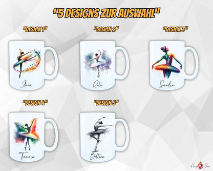 Personalisierte Keramik Tasse mit Namen – Ballerina Motiv | Geschenkidee für Mädchen & Schulanfänger_0087T - Herz Jesu