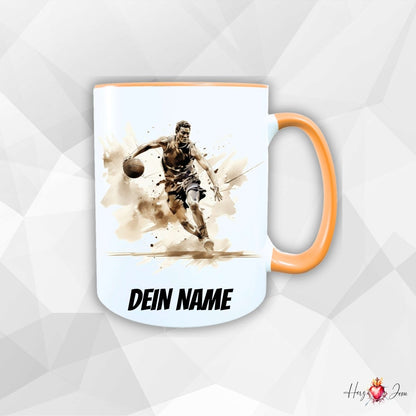 Personalisierte Keramik Tasse mit Namen – Basketball Motiv | Geschenkidee für Kinder & Schulanfänger_0089T - Herz Jesu