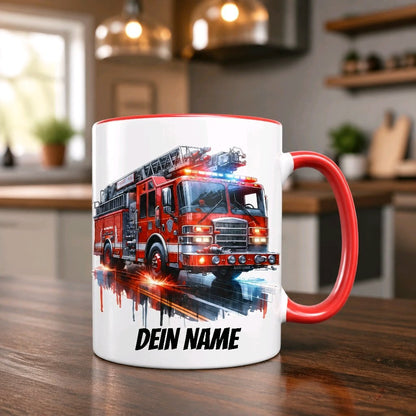 Personalisierte Keramik Tasse mit Namen – Feuerwehr Motiv | Geschenkidee für Kinder & Schulanfänger_0063T - Herz Jesu
