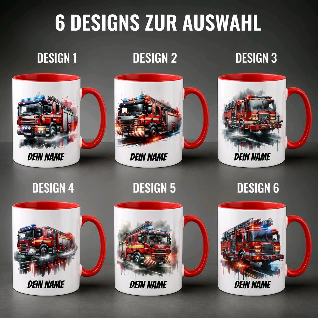 Personalisierte Keramik Tasse mit Namen – Feuerwehr Motiv | Geschenkidee für Kinder & Schulanfänger_0063T - Herz Jesu