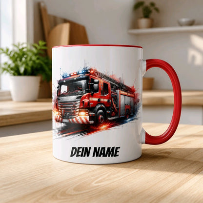 Personalisierte Keramik Tasse mit Namen – Feuerwehr Motiv | Geschenkidee für Kinder & Schulanfänger_0063T - Herz Jesu