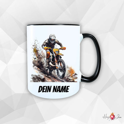 Personalisierte Keramik Tasse mit Namen – Motorcross Motiv | Geschenkidee für Kinder & Schulanfänger_0068T - Herz Jesu