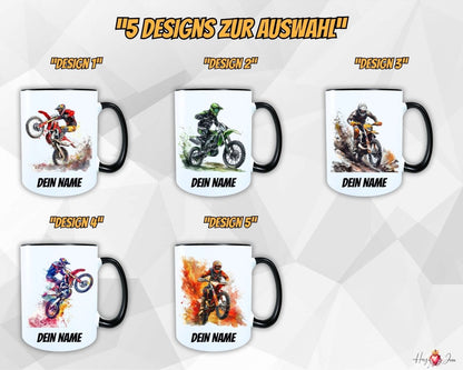 Personalisierte Keramik Tasse mit Namen – Motorcross Motiv | Geschenkidee für Kinder & Schulanfänger_0068T - Herz Jesu
