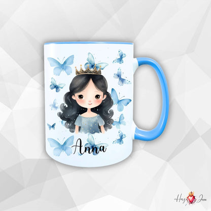 Personalisierte Keramik Tasse mit Namen – Prinzessin Motiv | Geschenkidee für Kinder & Schulanfänger_0092T - Herz Jesu