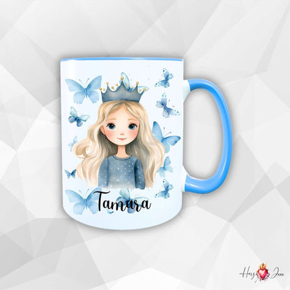 Personalisierte Keramik Tasse mit Namen – Prinzessin Motiv | Geschenkidee für Kinder & Schulanfänger_0092T - Herz Jesu
