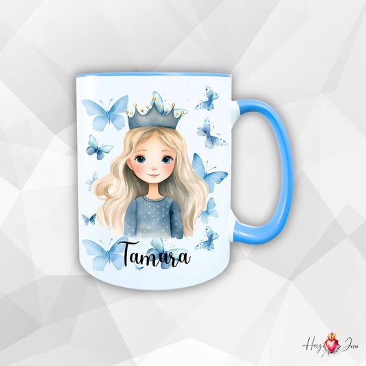 Personalisierte Keramik Tasse mit Namen – Prinzessin Motiv | Geschenkidee für Kinder & Schulanfänger_0092T - Herz Jesu