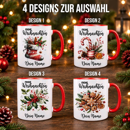 Personalisierte Keramik Weihnachtstasse mit deinem Namen_0032T - Herz Jesu