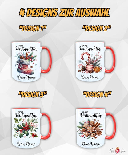 Personalisierte Keramik Weihnachtstasse mit deinem Namen_0032T - Herz Jesu