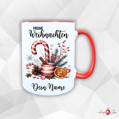 Personalisierte Keramik Weihnachtstasse mit deinem Namen_0032T - Herz Jesu