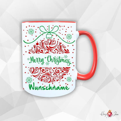Personalisierte Keramik Weihnachtstasse mit deinem Namen_0033T - Herz Jesu