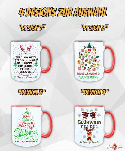 Personalisierte Keramik Weihnachtstasse mit deinem Namen_0038T - Herz Jesu