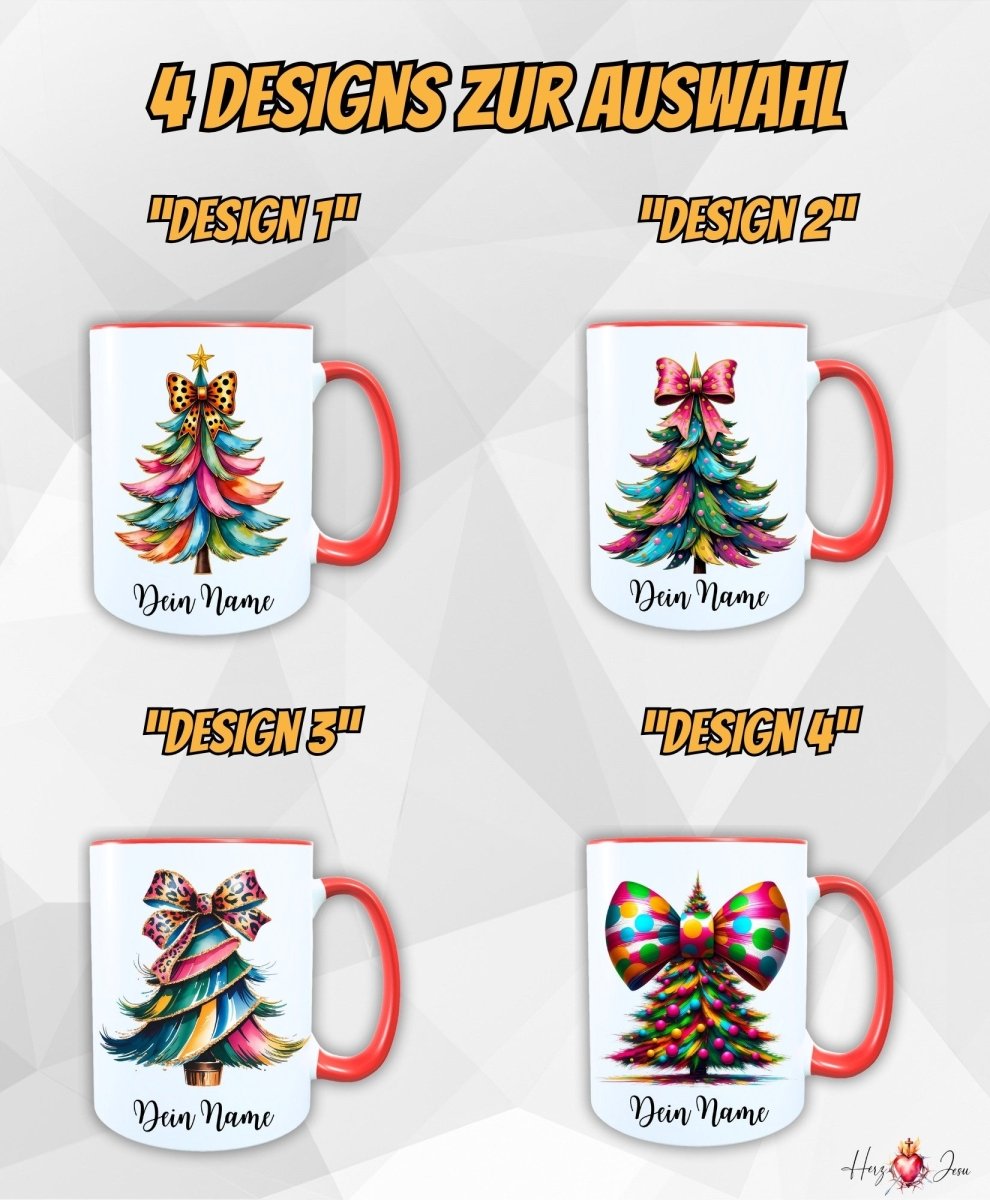 Personalisierte Keramik Weihnachtstasse mit deinem Namen_0039T - Herz Jesu