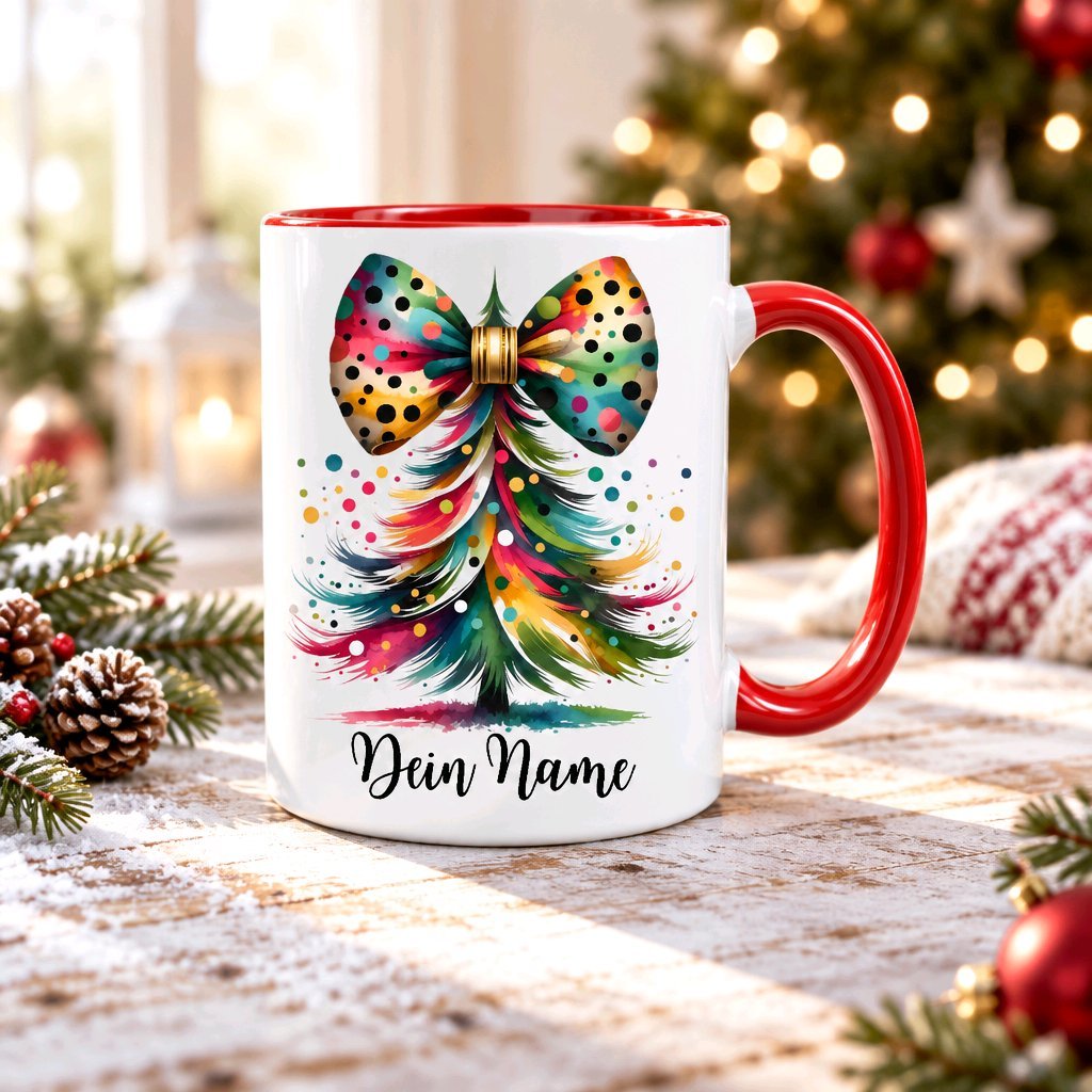 Personalisierte Keramik Weihnachtstasse mit deinem Namen_0040T - Herz Jesu