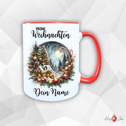 Personalisierte Keramik Weihnachtstasse mit deinem Namen_0042T - Herz Jesu