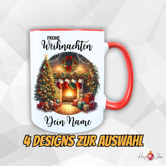 Personalisierte Keramik Weihnachtstasse mit deinem Namen_0043T - Herz Jesu