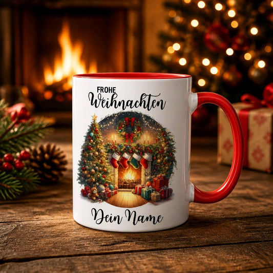 Personalisierte Keramik Weihnachtstasse mit deinem Namen_0043T - Herz Jesu