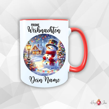 Personalisierte Keramik Weihnachtstasse mit deinem Namen_0043T - Herz Jesu