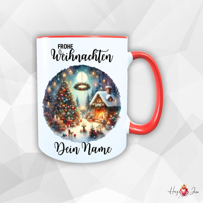 Personalisierte Keramik Weihnachtstasse mit deinem Namen_0043T - Herz Jesu