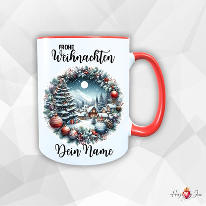 Personalisierte Keramik Weihnachtstasse mit deinem Namen_0043T - Herz Jesu